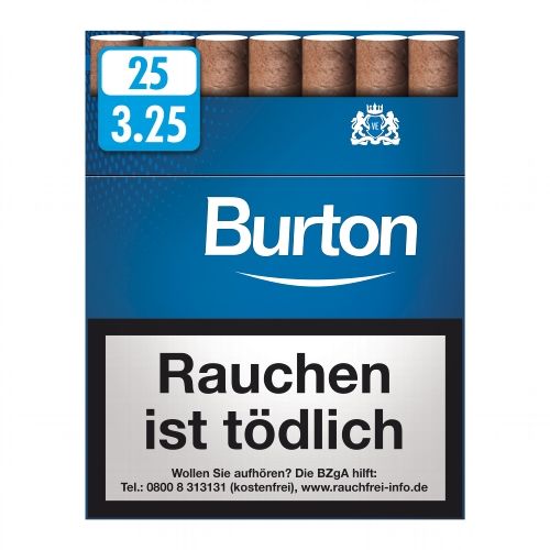 Burton Zigarillos Blue Naturdeckblatt XL-Box [8 x 24 Stück]