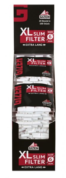 Gizeh Black Filter XL Slim 20 Packs à 100 Tips