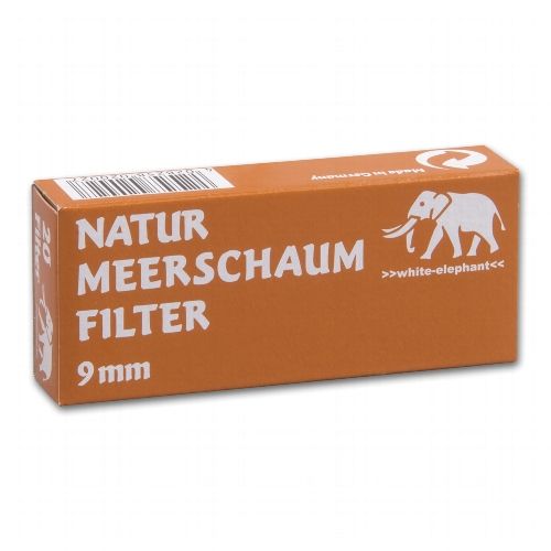 Pfeifenfilter WHITE ELEPHANT Naturmeerschaum 9 mm 20 Stück