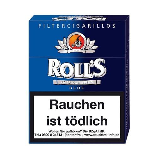 Rolls Filter Cigarillos Blau Full Flavour mit Naturdeckblatt [8 x 23]