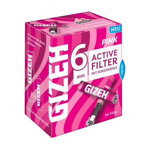 Gizeh Pink Activ Filter 6mm 34 Tips
