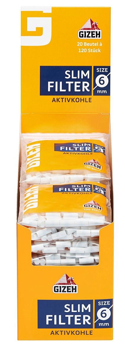 Gizeh Slim Aktivkohle Filter 20 Packs à 120 Tips