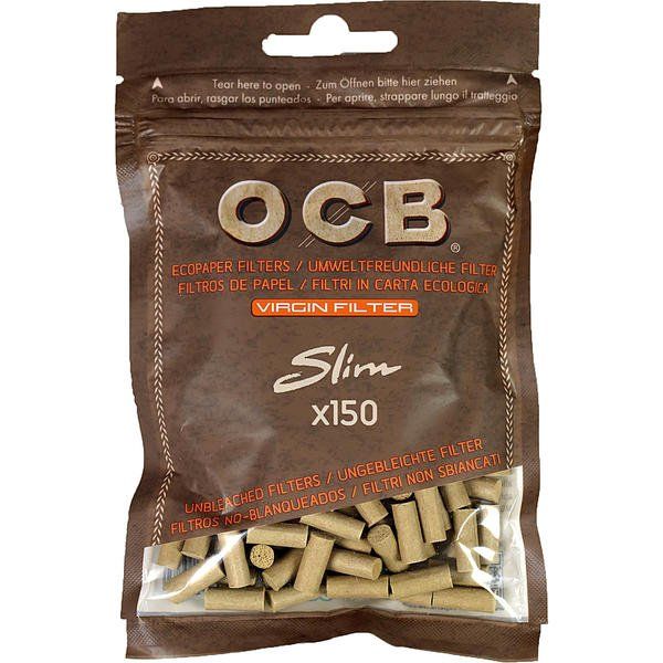 OCB Unbleached Slim Virgin Filter 10 Packs à 150 Tips