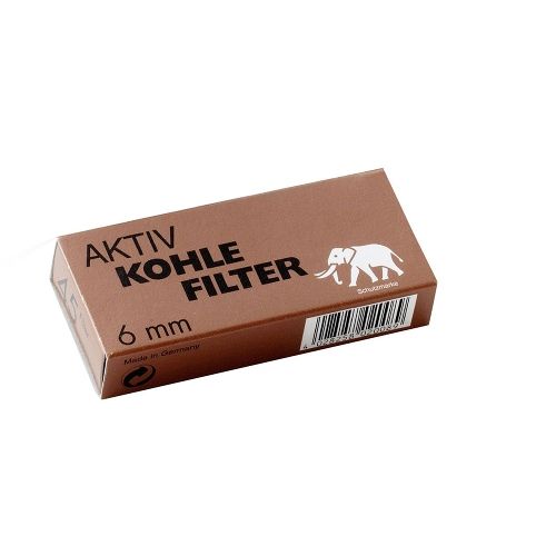 Pfeifenfilter WHITE ELEPHANT Aktivkohle 6 mm 45 Stück