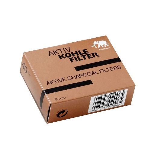 Pfeifenfilter WHITE ELEPHANT Aktivkohle 9 mm 40 Stück