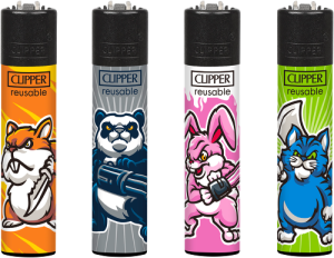 4 verschiedene Clipper Feuerzeuge Motiv Mad Animals 2 4 verschiedene Clipper Feuerzeuge Motiv Mad Animals 2