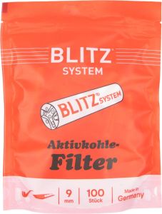 Pfeifenfilter BLITZ Kohle 9mm 100er Pfeifenfilter BLITZ Kohle 9mm 100er