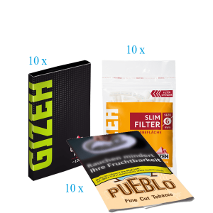 Pueblo Set #1 [10 x Pueblo Classic 30g + 10 x Gizeh Slim Filter + 10 x Gizeh Papier Fine mit Magnet]