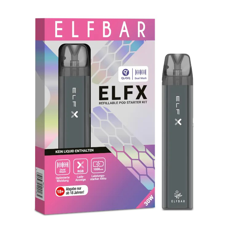 E-Zigarette Elfbar Elfx Set Schwarz 1000 mAh