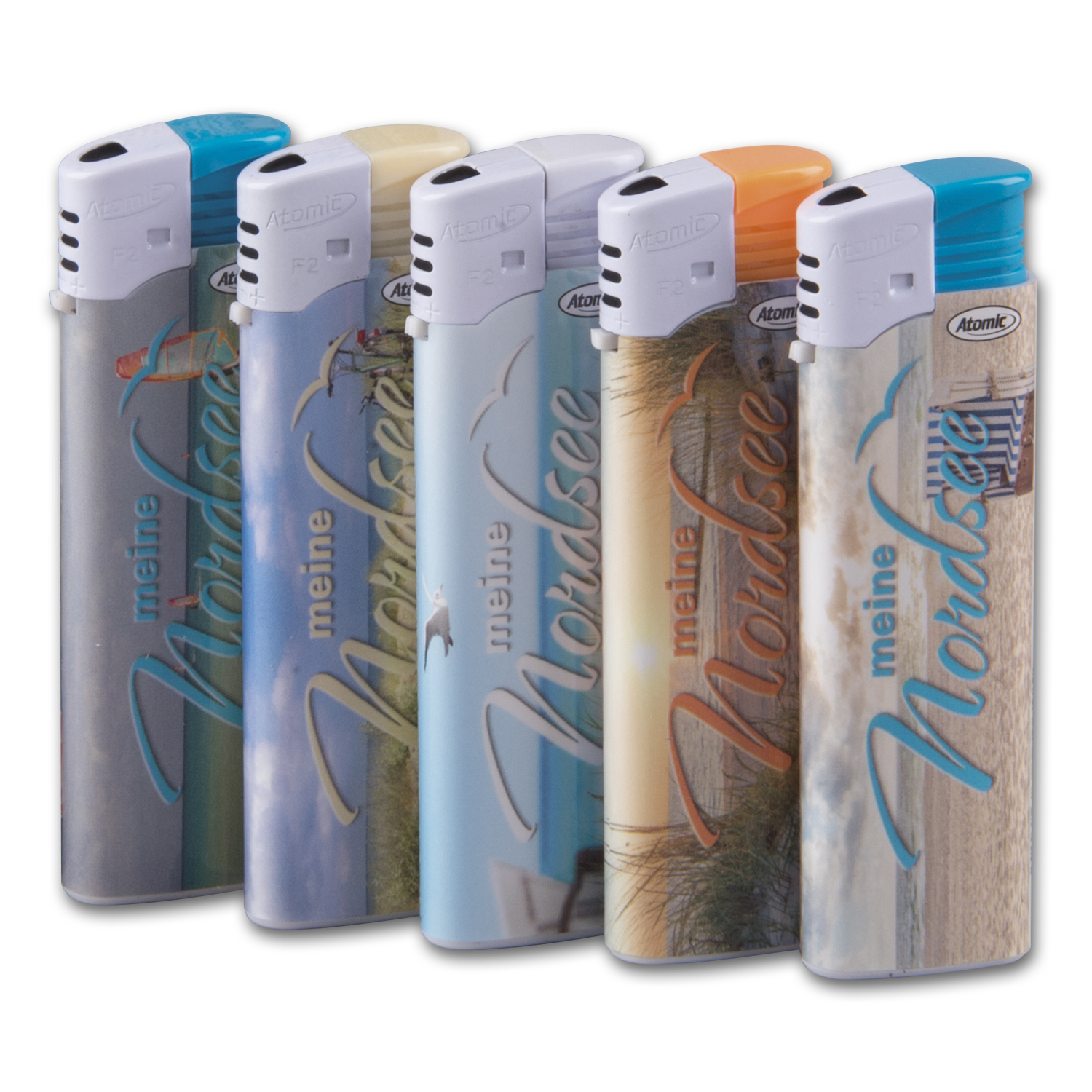 Einwegfeuerzeug Piezo Atomic Nordsee Steller Mit 50 StÃ¼ck