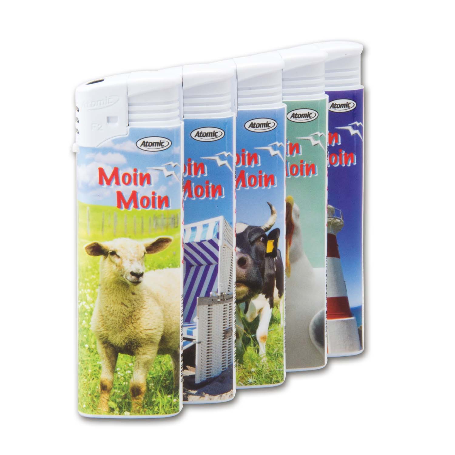 Einwegfeuerzeug Piezo Atomic Moin Moin Steller Mit 50 StÃ¼ck