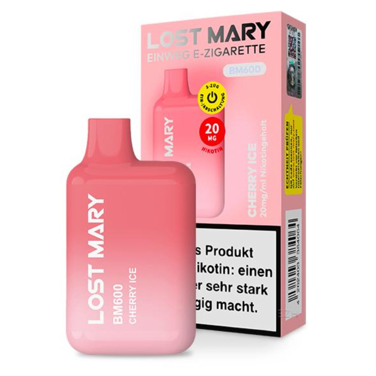 E-Shisha Lost Mary Einweg  Cherry Ice 20 mg 600 ZÃ¼ge