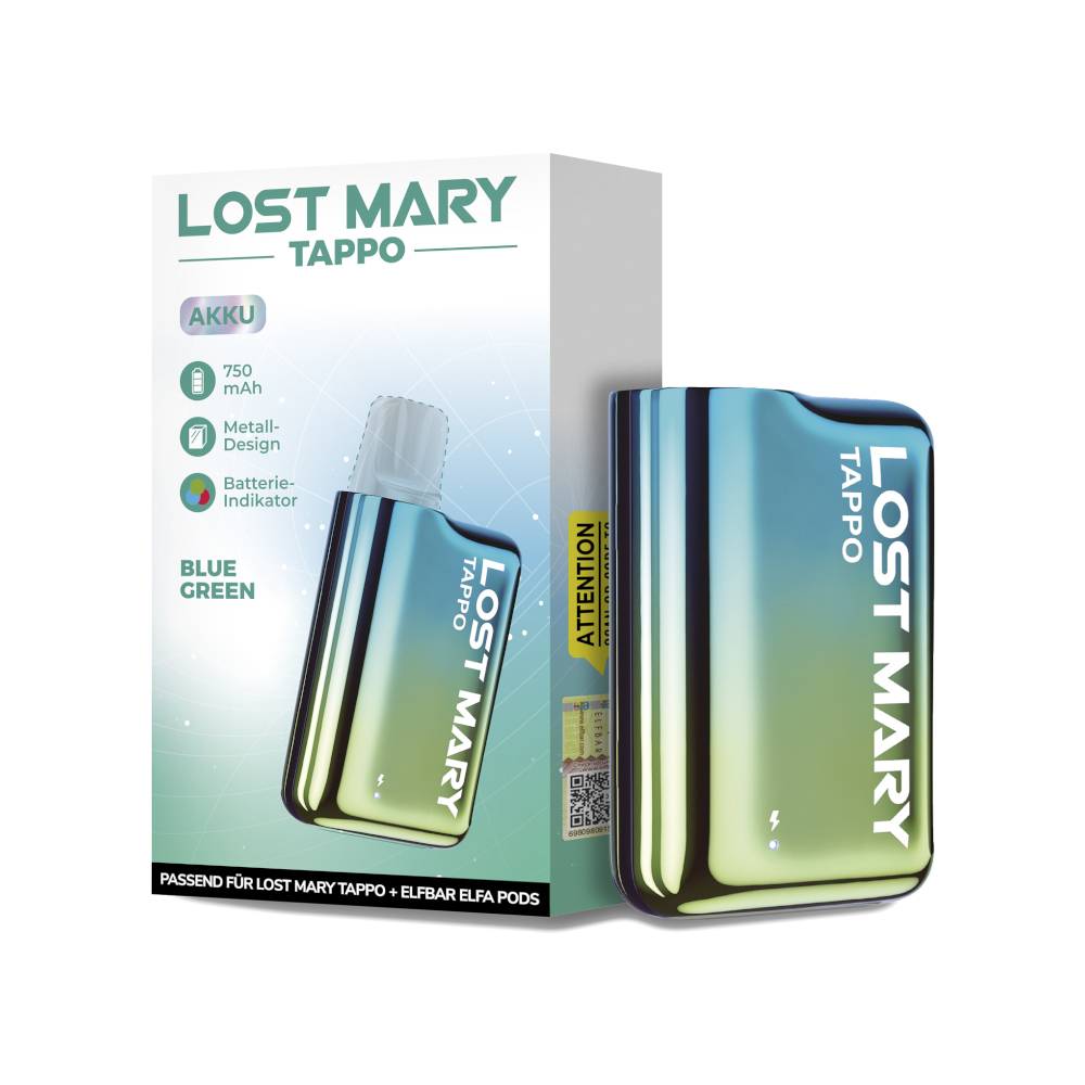 E-Zigarette Lost Mary Tappo Blau-GrÃ¼N 750Mah