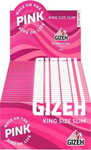 Gizeh All Pink King Size Slim 26X34 + 34 Tips