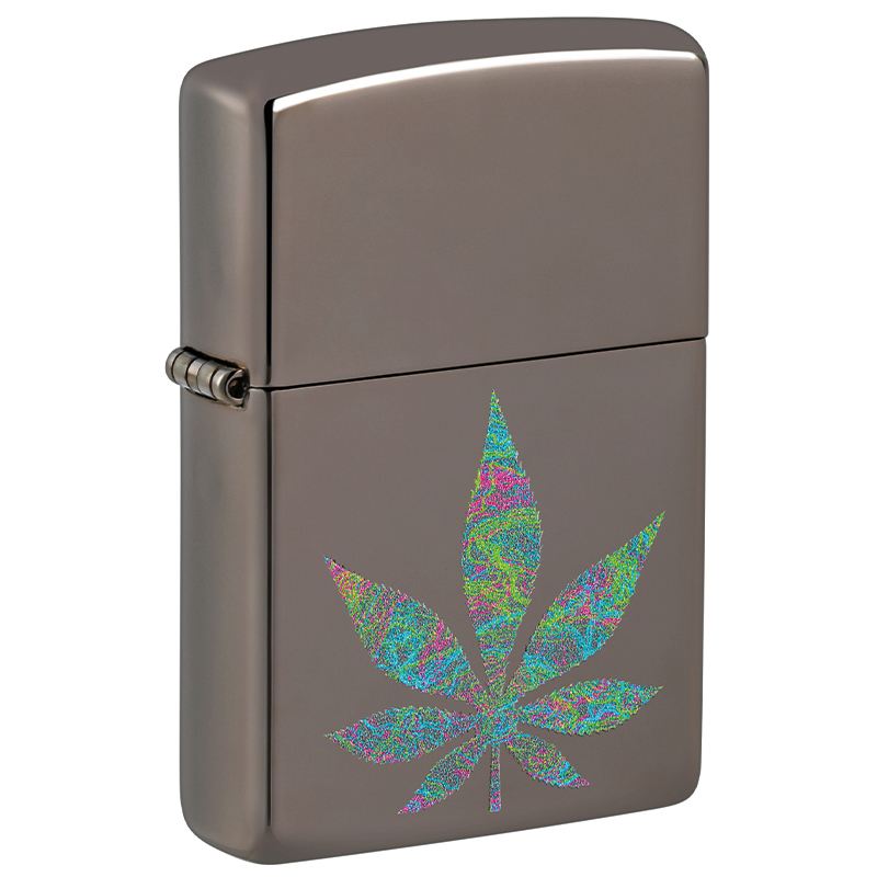 Zippo Black Ice Funky Cannabis Design 60006548