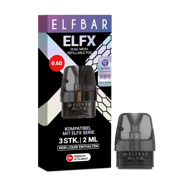 E-Clearomizer Elfbar Elfx 0.6 Ohm 3 StÃ¼Ck