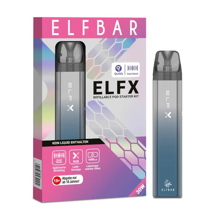 E-Zigarette Elfbar Elfx Set Blau 1000 mAh