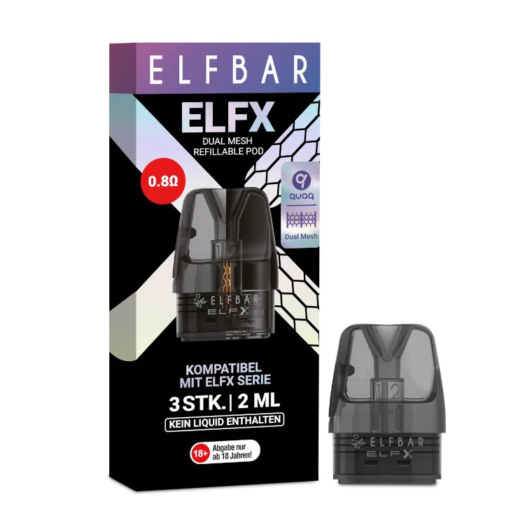 E-Clearomizer Elfbar Elfx 0.8 Ohm 3 StÃ¼Ck