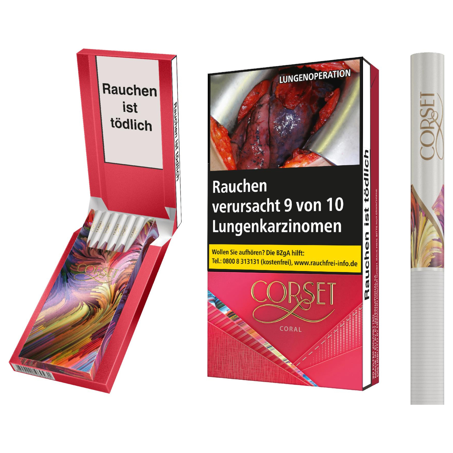 Corset Coral Slim 100 mm Zigaretten Stange