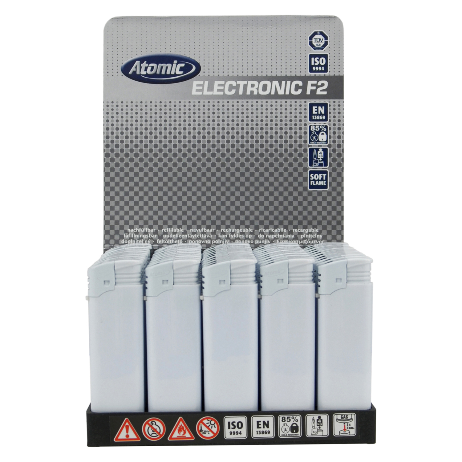 Einwegfeuerzeug Piezo Atomic WeiÃŸ