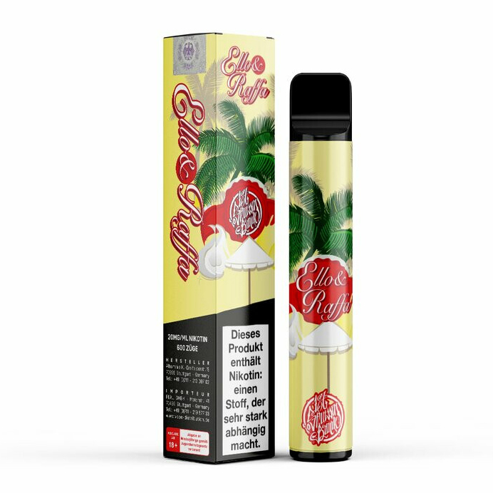 E-Shisha 187  Einweg Ello & Raffa 20Mg Nikotin 600 ZÃ¼ge