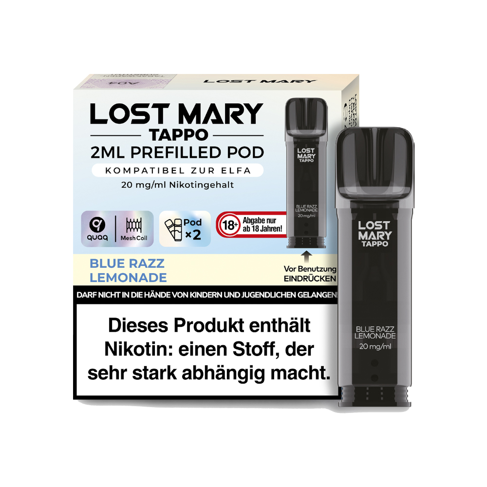 E-Liquidpod Lost Mary Tappo Blue Razz Lemonade 20 mg 2 Pods