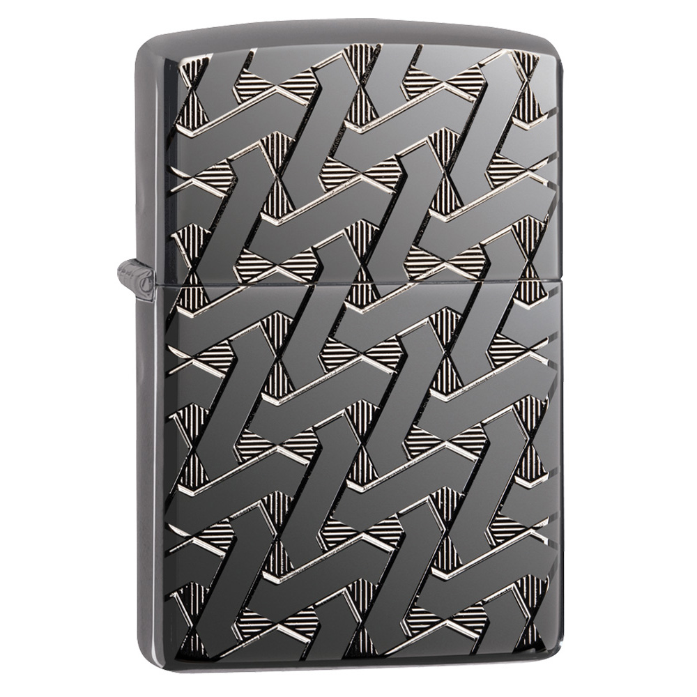 Zippo Black Ice Geometric Wave Design Deep Carve 60005201
