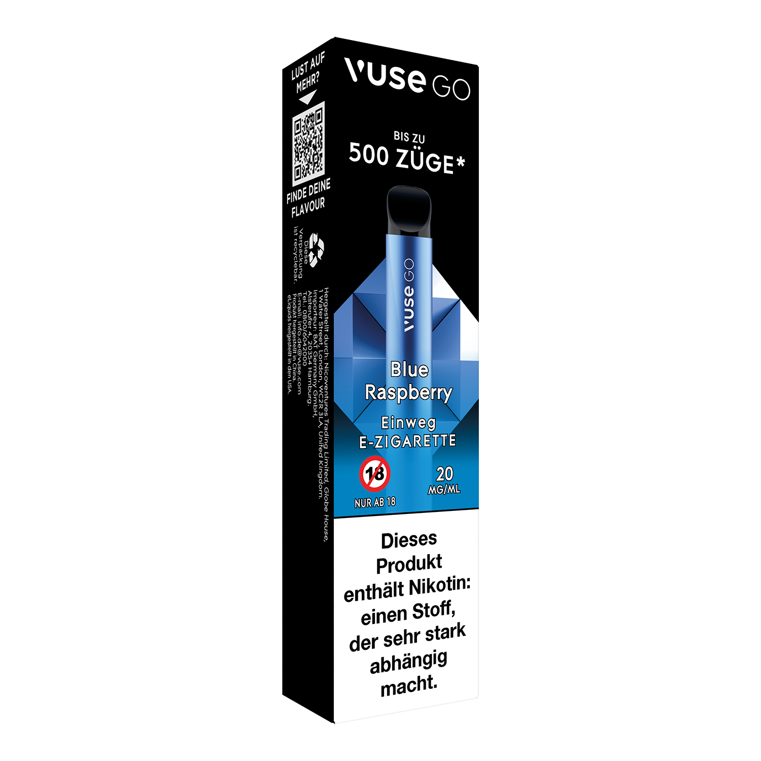 E-Zigarette Vuse Go 700 Einweg Blue Raspberry 20mg
