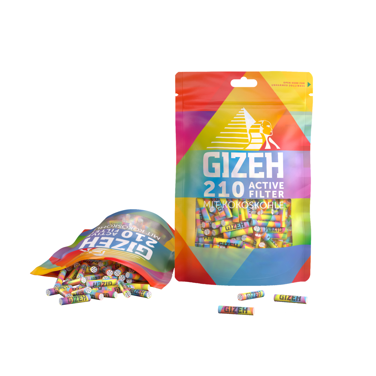 Gizeh Activ Filter Rainbow 6Mm 210